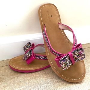 Kate spade glitter flip flops sandals shoes 8.5
